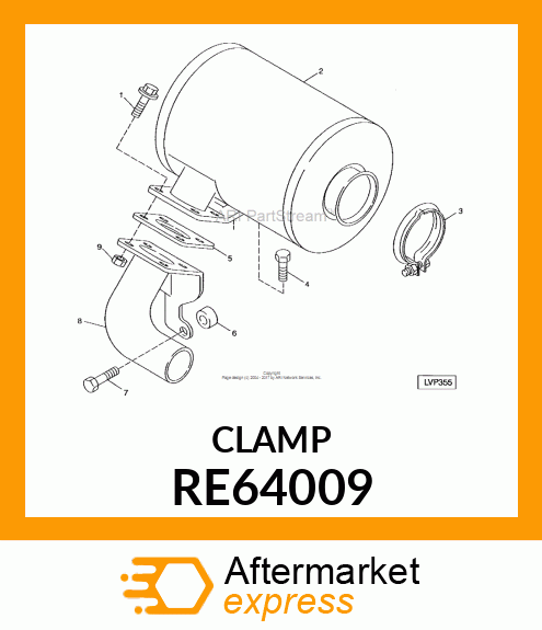 CLAMP, MUFFLER RE64009