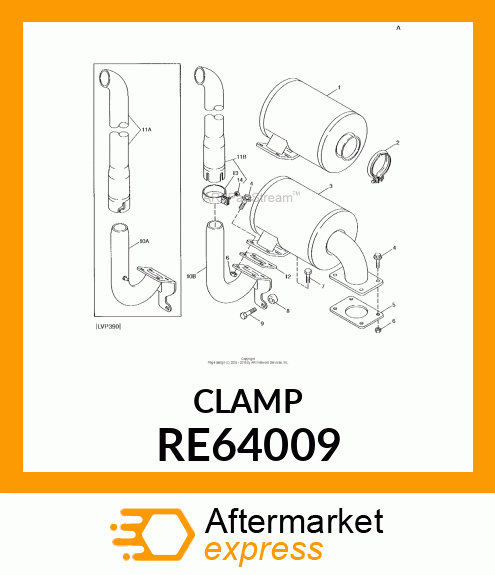 CLAMP, MUFFLER RE64009