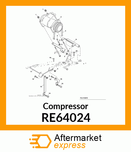 COMPRESSOR, COMPRESSOR, A/C RE64024