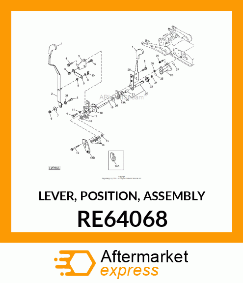 LEVER, POSITION, ASSEMBLY RE64068