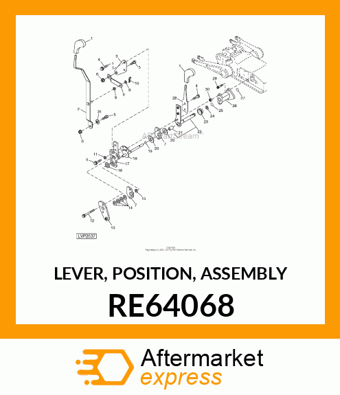 LEVER, POSITION, ASSEMBLY RE64068