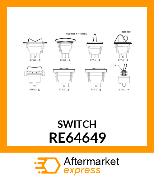 SWITCH, ROCKER RE64649