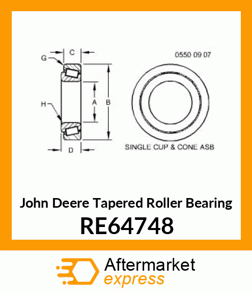 TAPERED ROLLER BEARING, ASMB (SERV) RE64748