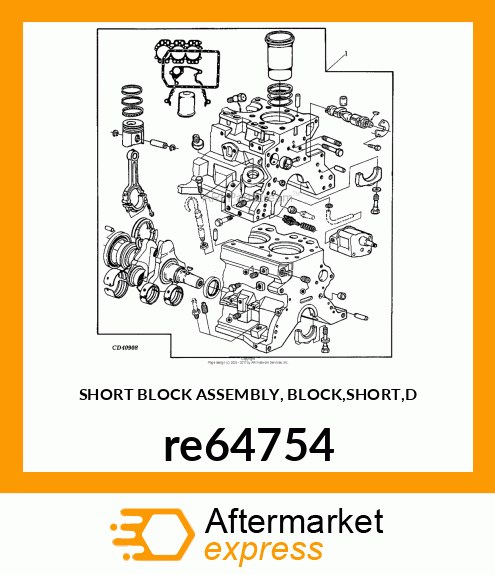 SHORT BLOCK ASSEMBLY, BLOCK,SHORT,D re64754