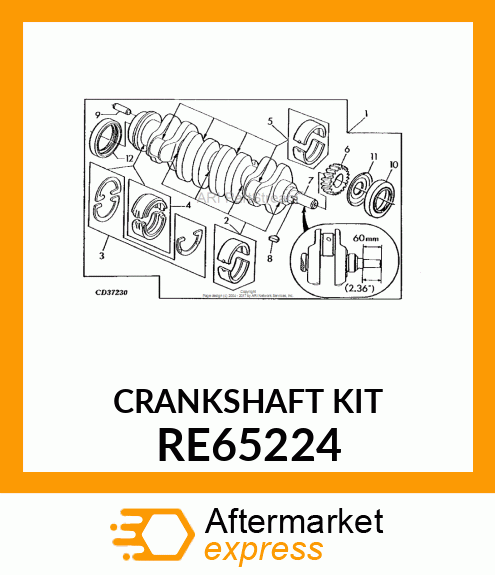 KIT,CRANKSHAF 4CYL.LONG NOZE,IRON RE65224