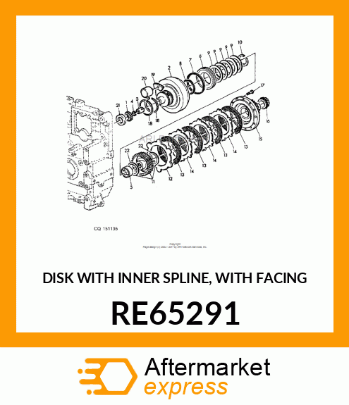 DISK WITH INNER SPLINE, WITH FACING RE65291