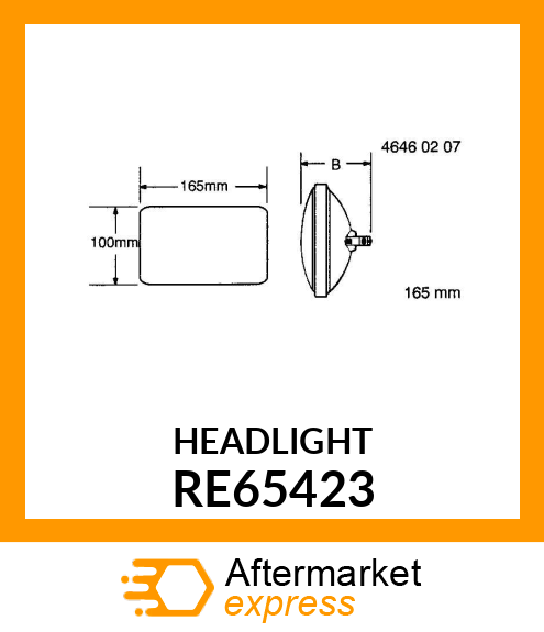 HEADLIGHT, HIR RE65423