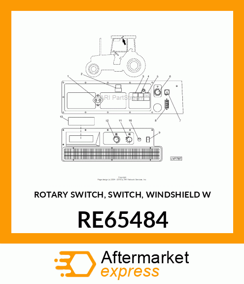 ROTARY SWITCH, SWITCH, WINDSHIELD W RE65484