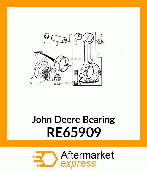 BEARING,CONNECTING ROD(.254MM)UNDER RE65909