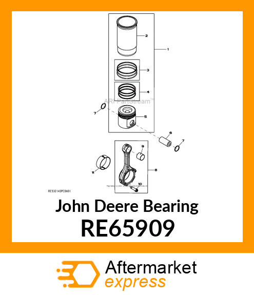 BEARING,CONNECTING ROD(.254MM)UNDER RE65909