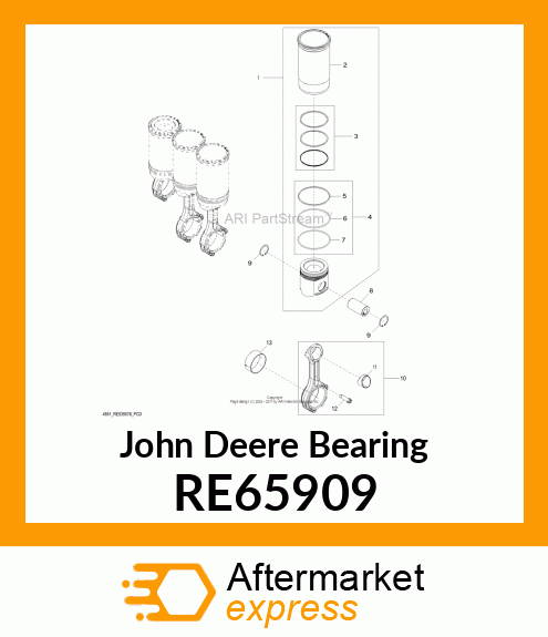 BEARING,CONNECTING ROD(.254MM)UNDER RE65909