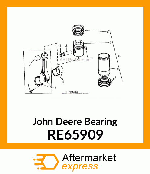 BEARING,CONNECTING ROD(.254MM)UNDER RE65909