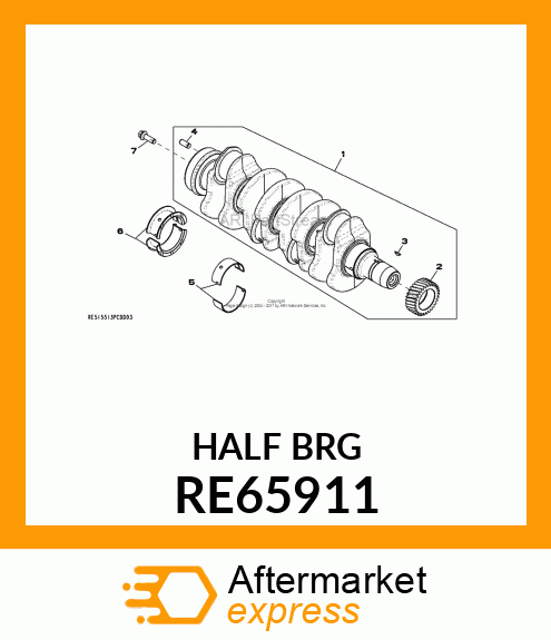 BEARING, (.254MM)UNDERSIZ RE65911