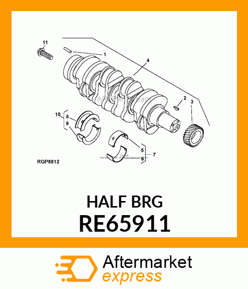 BEARING, (.254MM)UNDERSIZ RE65911