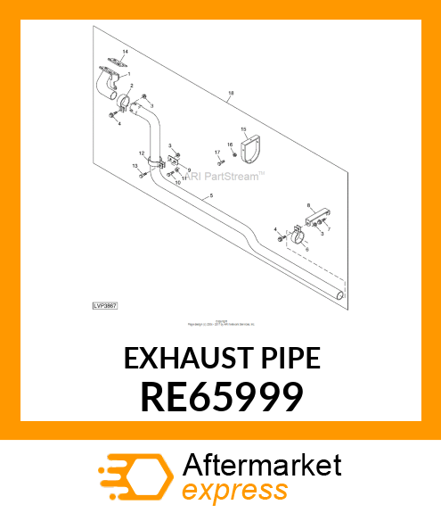 EXHAUST PIPE, EXHAUST PIPE, EXHAUST RE65999