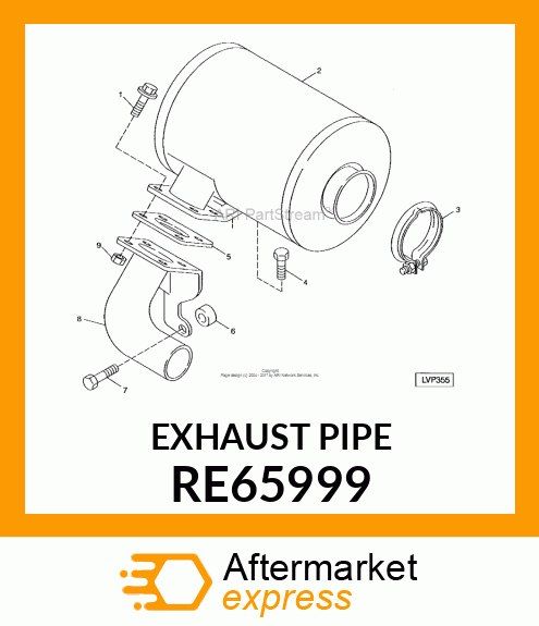 EXHAUST PIPE, EXHAUST PIPE, EXHAUST RE65999