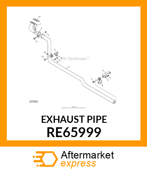 EXHAUST PIPE, EXHAUST PIPE, EXHAUST RE65999