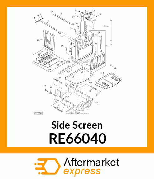 SCREEN, SIDE, RH, ASSEMBLY RE66040