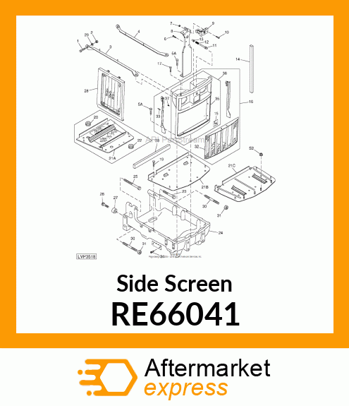 SCREEN, SIDE, LH, ASSEMBLY RE66041