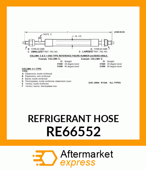 REFRIGERANT HOSE RE66552