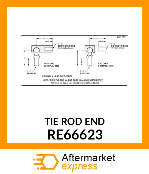 END, TIE ROD ASSEMBLY LH RE66623