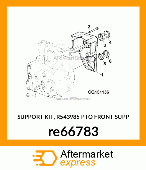 SUPPORT KIT, R543985 PTO FRONT SUPP re66783