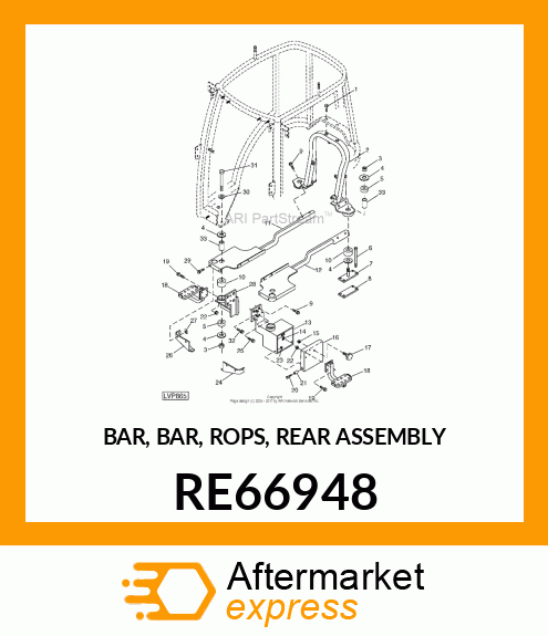 BAR, BAR, ROPS, REAR ASSEMBLY RE66948