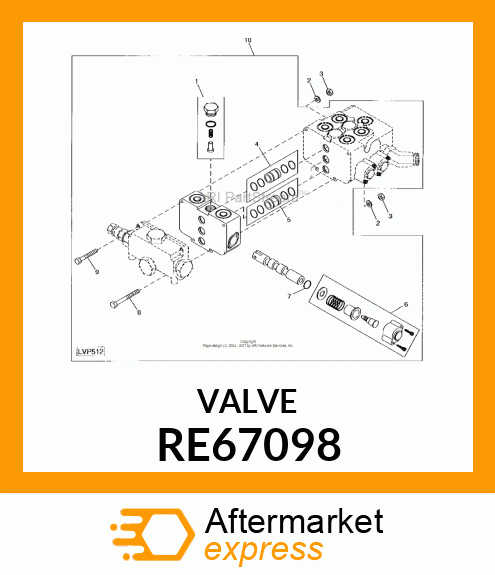 VALVE, SELECTIVE CONTROL 1 SPOOL RE67098