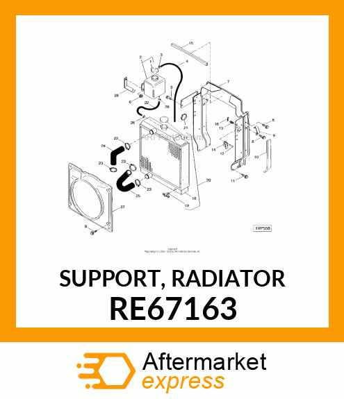 SUPPORT, RADIATOR RE67163