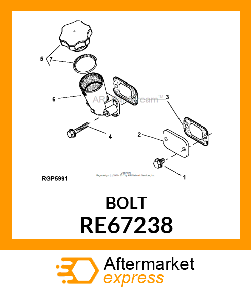 SCREW, SPECIAL CAP, W/PREAPPLIED RE67238