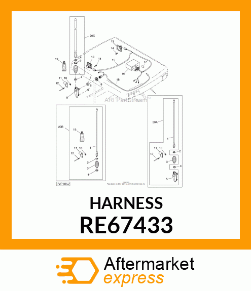 HARNESS, WIRING, RADIO RE67433