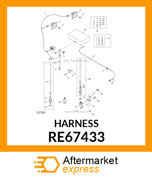 HARNESS, WIRING, RADIO RE67433