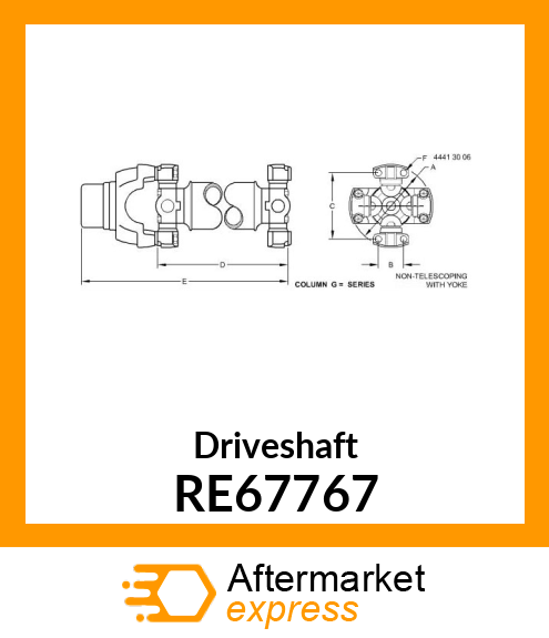 UNIVERSAL JOINT WITH SHAFT, AND YOK RE67767