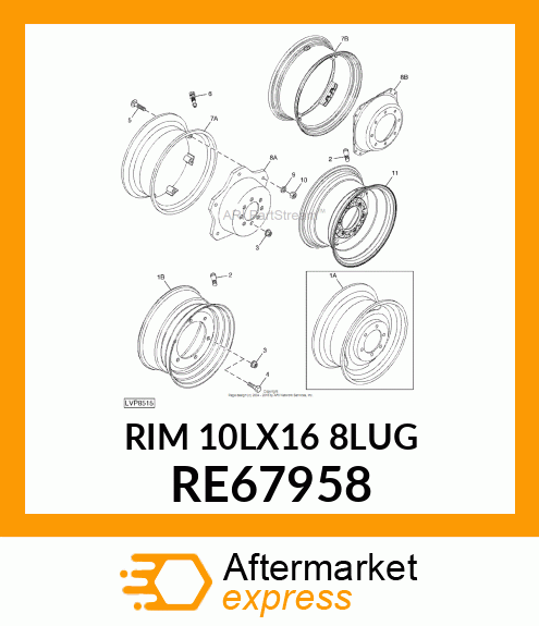 WHEEL, STEEL DISK, ASSEMBLY RE67958