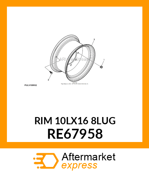 WHEEL, STEEL DISK, ASSEMBLY RE67958