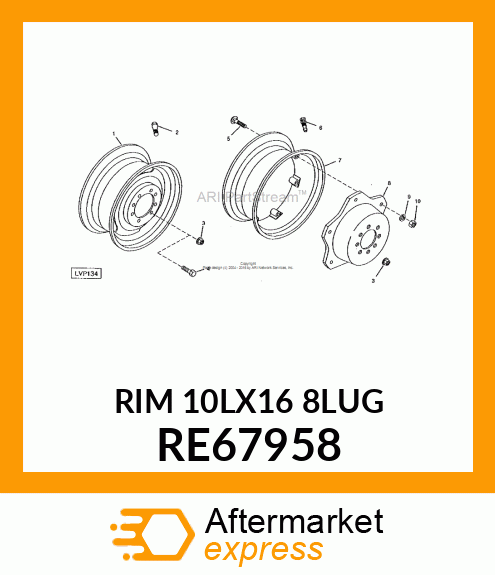 WHEEL, STEEL DISK, ASSEMBLY RE67958