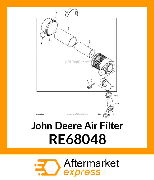 AIR FILTER, PRIMARY RE68048