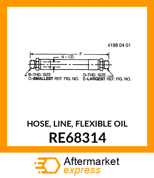 HOSE, LINE, FLEXIBLE OIL RE68314