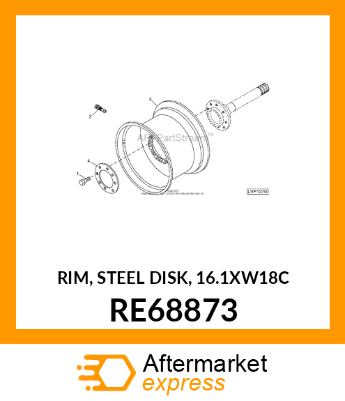 RIM, STEEL DISK, 16.1XW18C RE68873