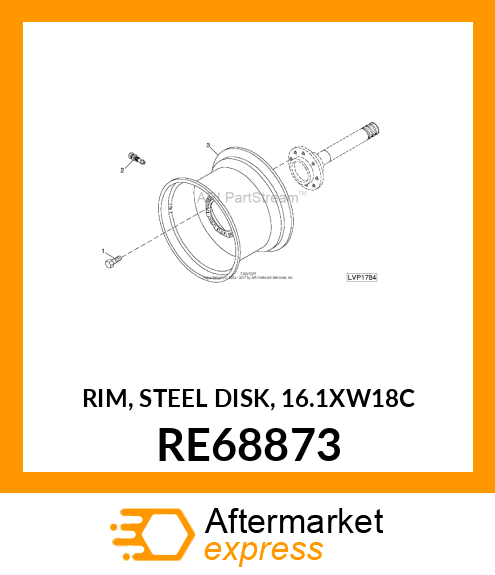 RIM, STEEL DISK, 16.1XW18C RE68873