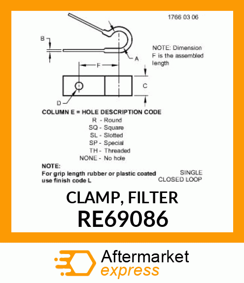 CLAMP, FILTER RE69086