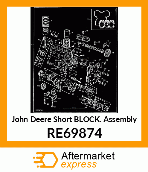 SHORT BLOCK ASSEMBLY, SHORT RE69874