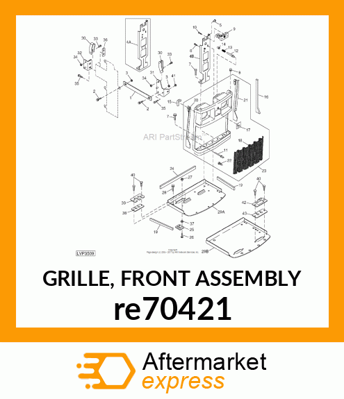 GRILLE, FRONT ASSEMBLY re70421