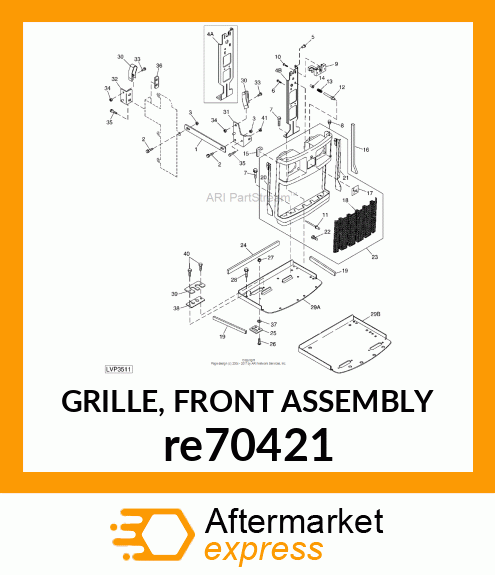 GRILLE, FRONT ASSEMBLY re70421