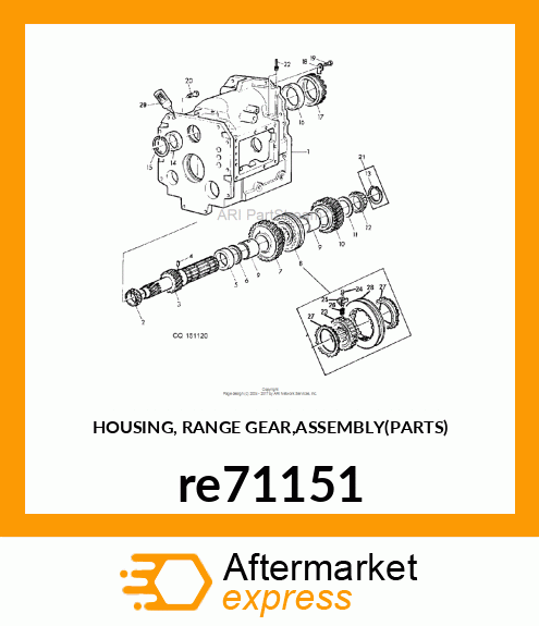 HOUSING, RANGE GEAR,ASSEMBLY(PARTS) re71151