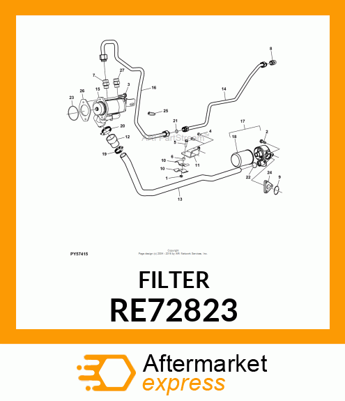 FILTER, HYDRAULIC FILTER, OIL, ASSY RE72823