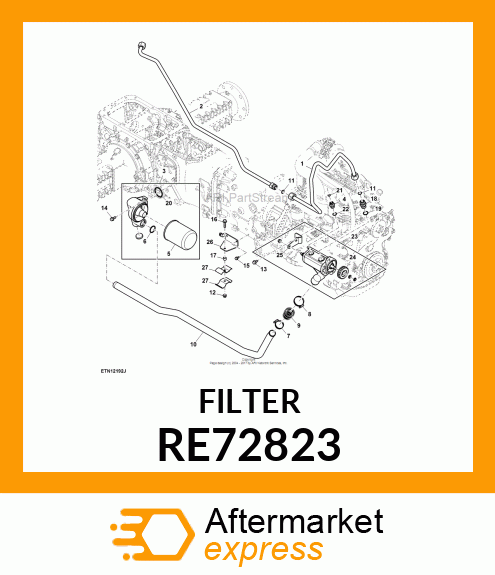 FILTER, HYDRAULIC FILTER, OIL, ASSY RE72823