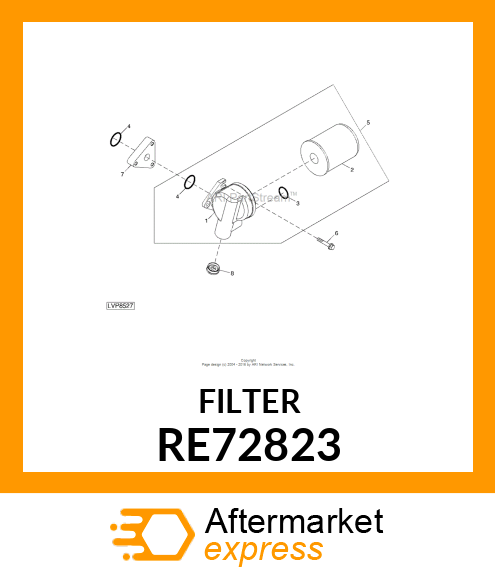 FILTER, HYDRAULIC FILTER, OIL, ASSY RE72823