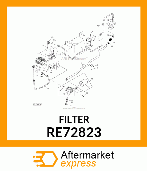 FILTER, HYDRAULIC FILTER, OIL, ASSY RE72823