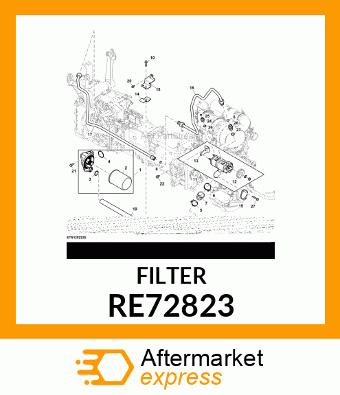 FILTER, HYDRAULIC FILTER, OIL, ASSY RE72823